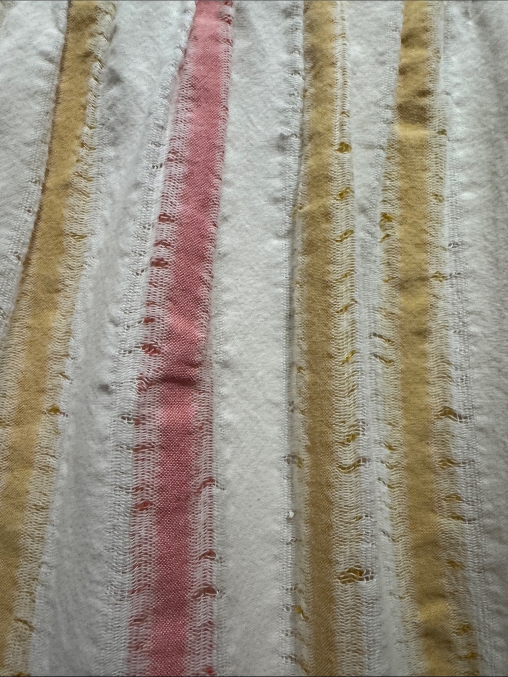 Free People Cream Dress with Pink & Yellow Stripes M Do it again mini boho - Picture 13 of 15
